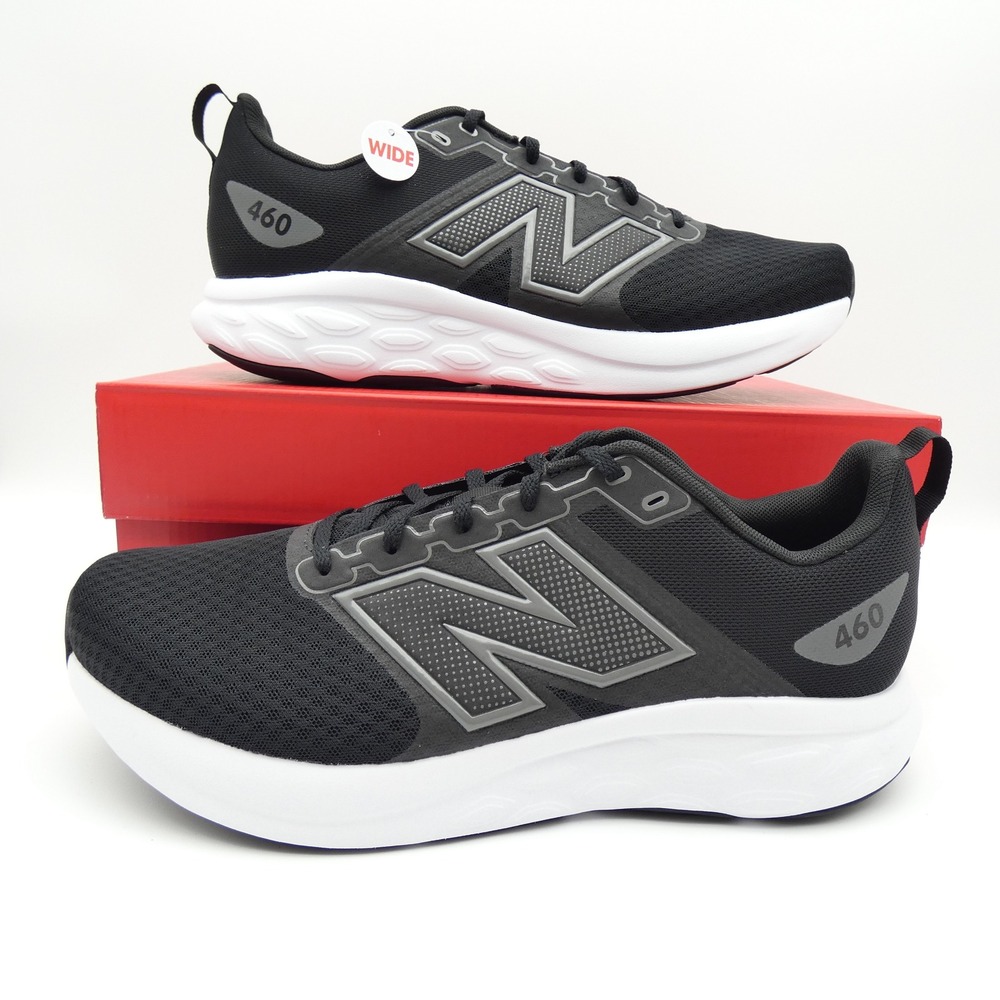 New Balance 460v4 Mens 12 4E Extra Wide Running Shoes Black Grey M460LK4 NEW